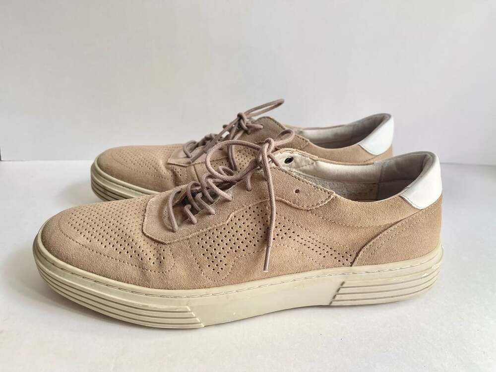Johnston & Murphy Dawson Perfed U-Throat Sneakers Beige Suede